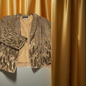 Silk and Sequined Jacket size L by India Niva~ Vintage